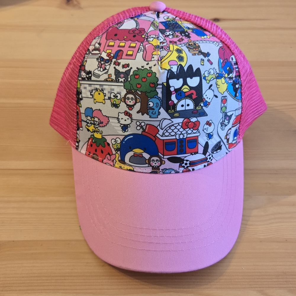 🩷Sanrio World Kawaii Trucker Hat by Hello Kitty and Friends (Pink)
